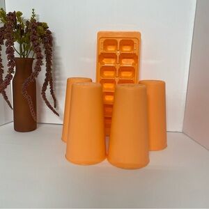 Tupperware Orange Tumblers with free Ice Tray